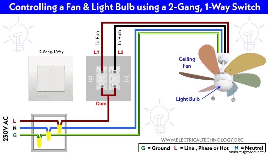 How to Wire a Double Switch (2‑Gang, 1‑Way) – IEC & NEC Guide