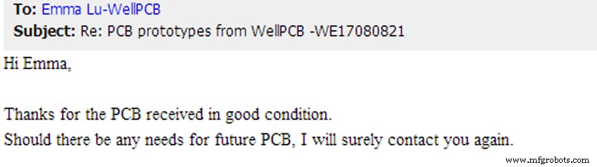 Authentic Customer Feedback on WellPCB