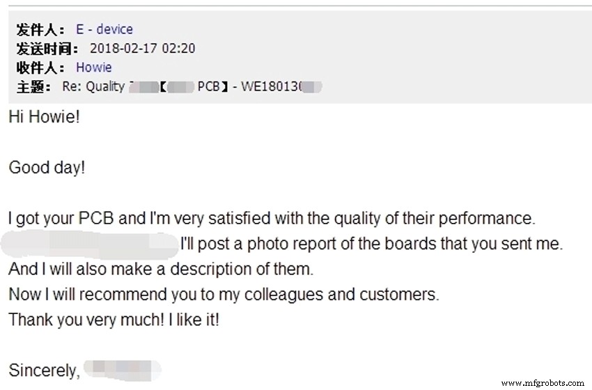 Authentic Customer Feedback on WellPCB