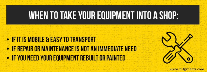 Choosing the Right Service for Heavy Equipment: Shop vs. Field Service
