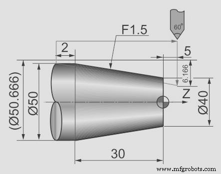 CNC Programming Guide: G92 Taper Threading Cycle Example
