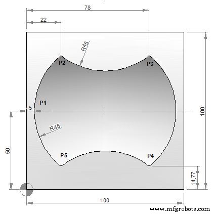 CNC Milling Subprogram: Seamless Arc Integration with G02, G03, and G41 Commands