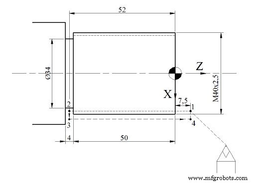 CNC Lathe Threading with G33 G‑Code – Simple Program Example