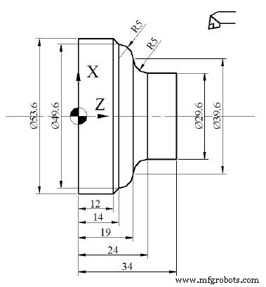CNC Lathe Programming: Simple Contour Turning with Radius Example
