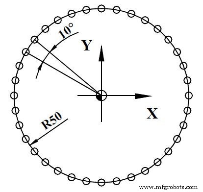 NCT Programming: Circular Drilling with G81 Cycle and G16 Polar Coordinates