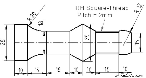 Sample CNC Lathe Program: G73 Pattern Cycle & G76 Threading on FANUC Machine