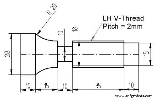 CNC Lathe Program Example: Left-Hand Threading, Profiling & Grooving with G71/G75 Cycles