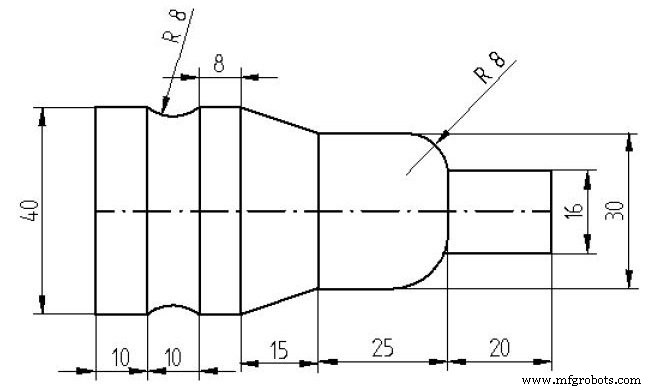 Example CNC Lathe Program: OD Turning Using G73 Pattern Repeating Cycle