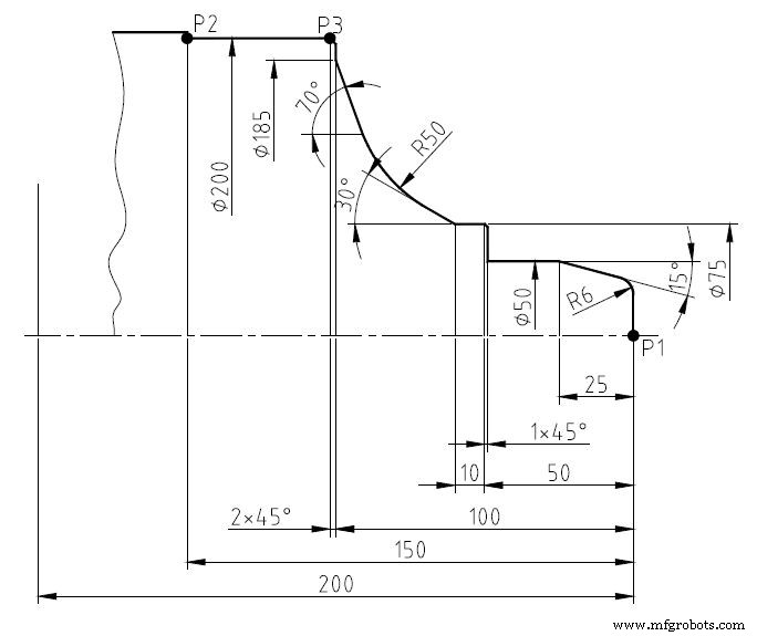 Fanuc CNC: Direct Programming of Profiles with Angles and Rounded Edges – Step‑by‑Step Example