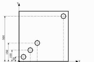 G81 穴あけサイクル – G91 インクリメンタル モードのサンプル コードで穴あけを繰り返す