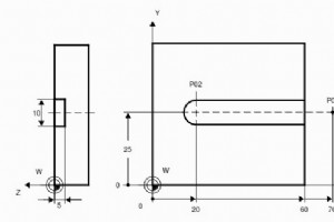 CNC プログラム例のスロット ミリング
