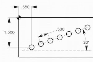角度に沿った G72 ボルト穴 CNC サンプル プログラム
