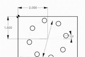 開始角度の設定方法 – G70 ボルト穴の円の例