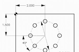 CNC ミリング G70 ボルト穴サークル プログラムの例