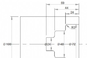 ID 加工に G70、G71、G74 を使用した Fanuc Lathe プログラミング例