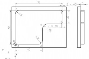 Exemple de programme de rayon/chanfrein de fraiseuse CNC Sinumerik 810