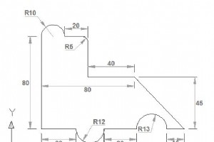 CNC Mill G02 G03 円弧補間のプログラミング例