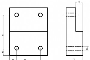 使用 G81 钻孔循环钻两步块