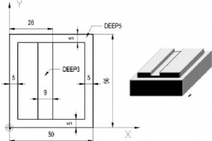 ハイデンハインの単純なスロット ミリング プログラムの例