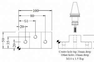 リジッド タッピング サイクル ハイデンハインの会話型プログラミングの例