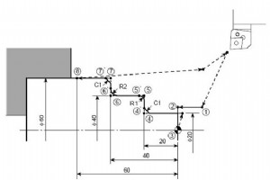 森精機 DuraTurn プログラミング例 G01 (面取り/丸み)