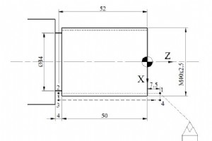 単純ねじ切り CNC 旋盤プログラム例 G33