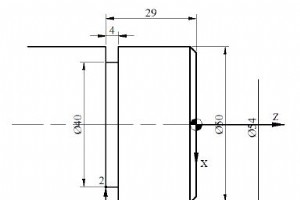 X 軸 CNC 旋盤プログラム例の単純な溝入れ