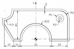 NUM CNC ミル プログラムの例 穴あけとざぐりを使用した外側輪郭切削