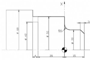 NUM 760 T CNC プログラム例 溝入れ加工による輪郭旋削加工