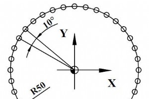 NCT プログラミング G81 ドリル サイクルによる円のドリル G16 極座標
