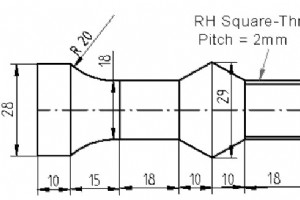 CNC-Programmbeispiel mit G73-Musterwiederholungszyklus G76-Gewindezyklus