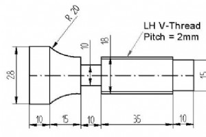 G76 LH (左手) ねじのサンプル プログラム