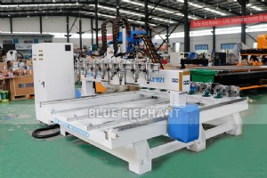 1821 4 軸マルチスピンドル CNC ルーター – ロータリーアタッチメントを備えた新しい高効率木工機械 