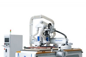 デュアルソーを備えた高速カルーセル CNC ルーター – 家具生産のための高速で正確な切断 