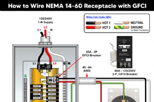 电动汽车充电器 60A 125V/250V NEMA14-60 插座接线分步指南 