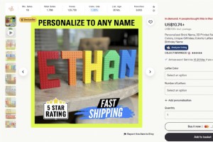 Cómo un vendedor de Etsy gana $40+ de beneficio por pedido con letras de nombre impresas en 3D