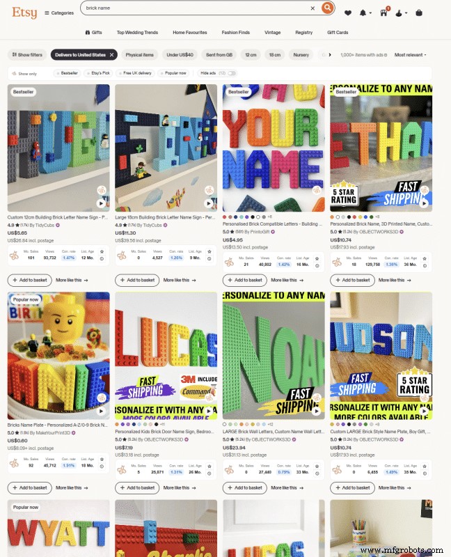 한 Etsy 판매자가 3D 인쇄 이름 문자를 사용하여 주문당 $40 이상의 이익을 얻는 방법 