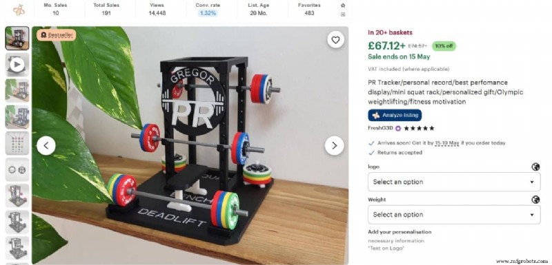 As 10 impressões 3D comprovadas mais vendidas no Etsy hoje 