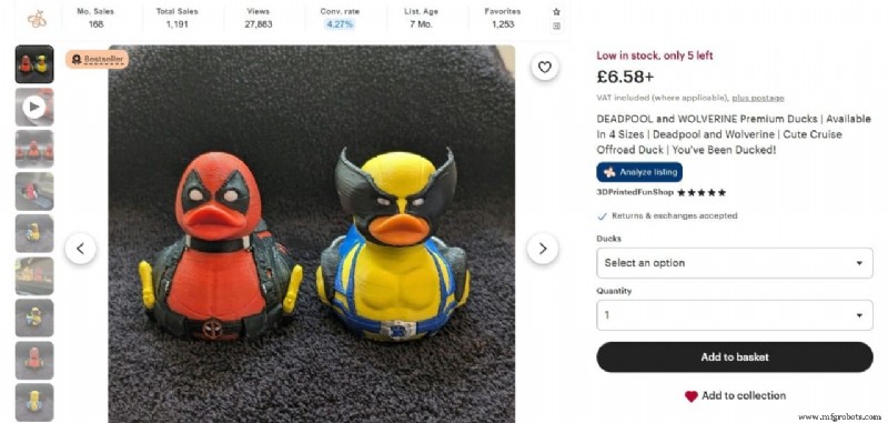 As 10 impressões 3D comprovadas mais vendidas no Etsy hoje 