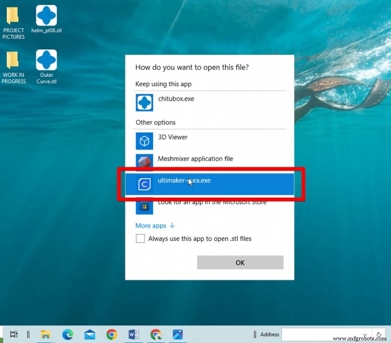 Configure Cura como la aplicación predeterminada para archivos STL:guía paso a paso 