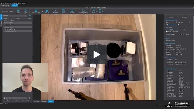 Assistente de configurações 1.1:Configuração acelerada de digitalização 3D com GUI aprimorada para sensores Photoneo 